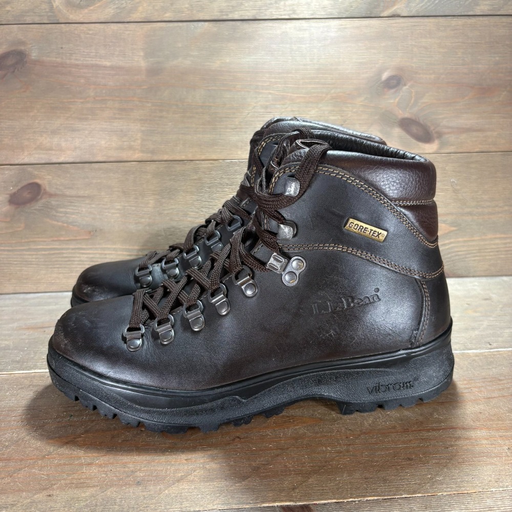 LL Bean Cresta Womens size 8 shoes Brown leather Waterproof Vibram hiking boots
